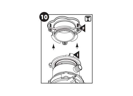 Connectez le nouveau broyeur à déchets à l'ensemble de montage