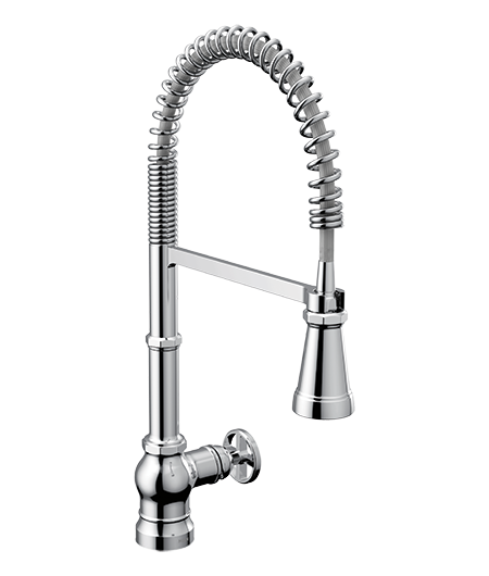 Paterson Chrome One-Handle High Arc Spring Pulldown Kitchen Faucet