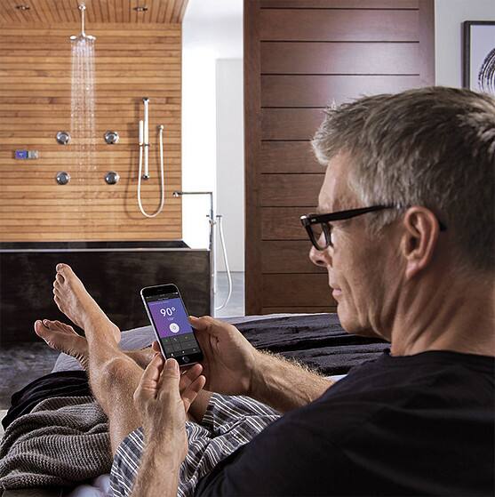 Contrôle de la température de l'eau de la douche intelligente par téléphone