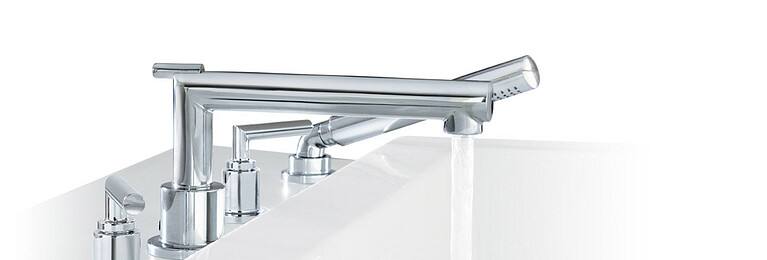 Robinet de salle de bain Arris à deux poignées et à petit arc TS43002, Chrome